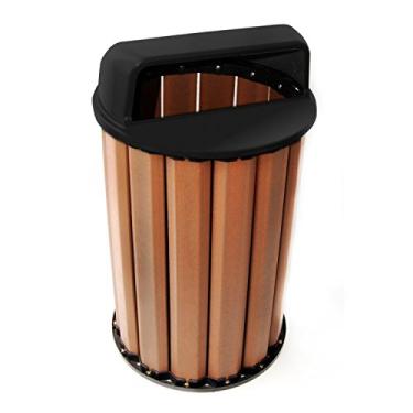 Imagem de Lixeira Coleta Seletiva 82cm 94L em Madeira Plástica In Brasil com Tampa Preta