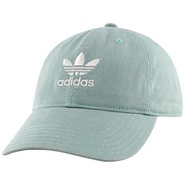 Imagem de adidas Originals Boné feminino original com alça nas costas, Cinza verde/branco, Tamanho Único