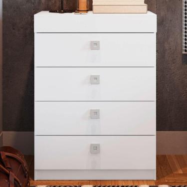 Imagem de Cômoda Lock 4 Gavetas Branco - Art In Móveis