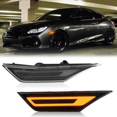 Imagem de Mynoway Para 2016-2021 10ª geração de luzes marcadoras laterais cívicas - Substituição de luzes de para-lama âmbar para Hond'a Civic Sedan Coupe Hatchback 2016 2017 2018 2019 2020 2021, Posição +