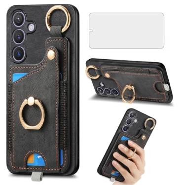 Imagem de Asuwish Capa de celular para Samsung Galaxy S24 Plus S24+ 5G carteira celular com protetor de tela de vidro temperado e suporte de anel fino para cartão de crédito S24plus 24S + S 24 24+ mulheres