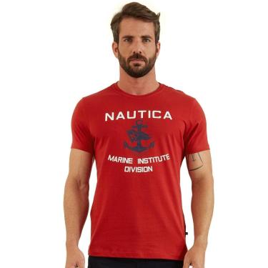 Imagem de Camiseta Nautica Masculina Anchor Marine Institute Vermelha-Masculino