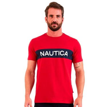 Imagem de Camiseta Nautica Masculina Brand Box Vermelha-Masculino