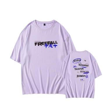 Imagem de Camiseta The Name Chapter Freefall, camisetas soltas K-pop unissex com suporte de mercadoria estampadas, Roxo claro, M