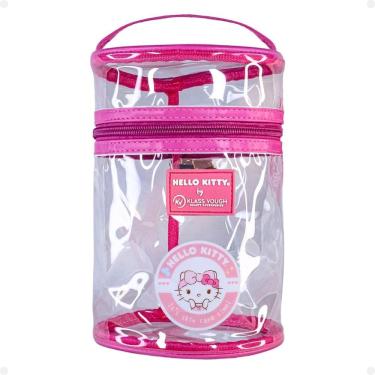 Imagem de Necessaire Cilíndrica Transparente Hello Kitty by Klass Vough Rosa Kchk-06lr
