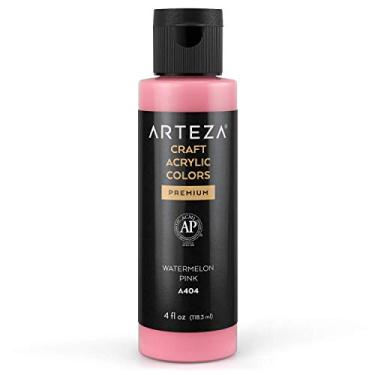Imagem de ARTEZA Tinta acrílica artesanal, A404 rosa melancia, frasco de 118 ml, à base de água, misturável, tinta acrílica fosca para arte e projetos DIY ao ar livre