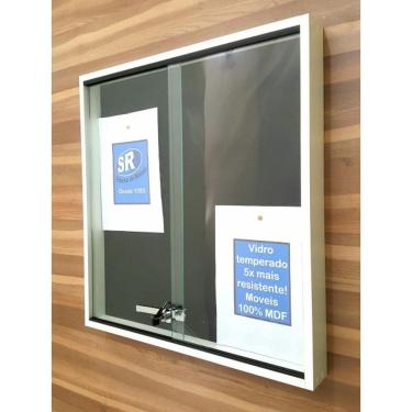 Imagem de Quadro de Avisos Expositor Bijuterias Porta Vidro Temperado