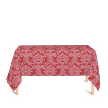 Imagem de Toalha de Mesa Retangular em Tecido Jacquard Vermelho e Branco Circo M