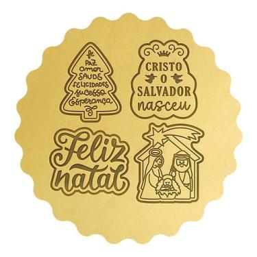 Imagem de Kit 4 Cortadores Presépio Cristo Árvore Lettering - DOCE IMPRESSO,  10