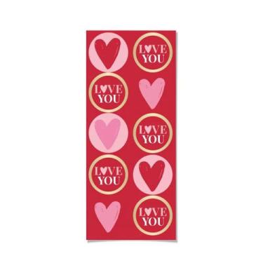 Imagem de Adesivo redondo Love You 10x23cm para presente com 10 adesivos - Cromu