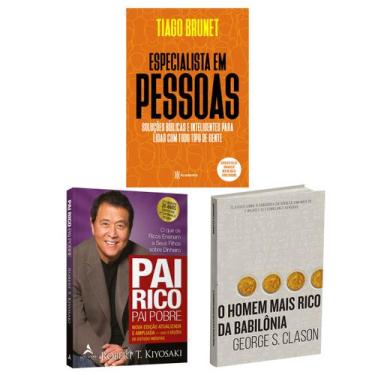Imagem de Kit 3livros, Pai Rico, Pai Pobre + Especialista em Pessoas + O Homem M