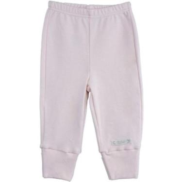 Imagem de Calça Bebê Básica Lisa com Pé Reversível Algodão Egípcio - Bibe, Rosa,