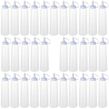 Imagem de Kit 32 Bisnagas Plásticas Grandes 400ml Maionese Ketchup Mostarda Plas