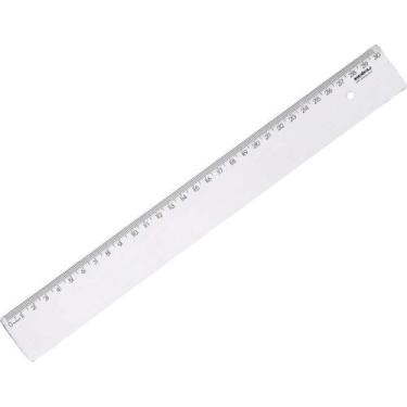 Imagem de Régua de Poliestireno NEW Line Cristal 30CM Pacote com 10 - Waleu