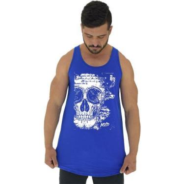 Imagem de Regata Longline Estampada Masculina MXD Conceito Caveira Escrita, GG, 