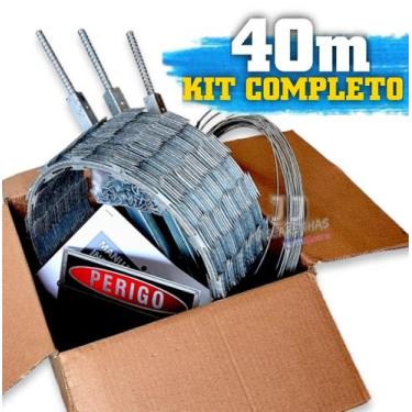Imagem de Serpentina para muro cerca arame 30cm - 40m kit completo - K. Metalurg