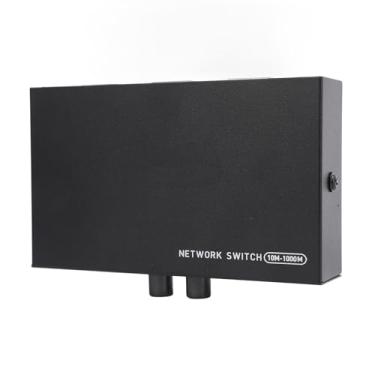Imagem de Interruptor de Rede RJ45 Com Caixa de Metal 1 Em 2 Saídas Hub Divisor Preto, Seletor de Interruptor AB para Casa, Interruptor Seletor de Divisor RJ45 para Aplicações de Telefone