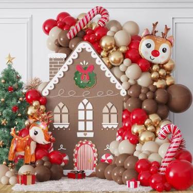Imagem de Kit de Arco de Balões de Rena de Natal - 138 Unidades