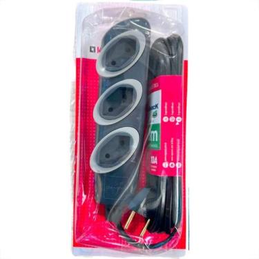 Imagem de Extensao Daneva No Shock 3 Tomadas 45º Pp 2 Polos 0,75Mm Grafite - 3M 