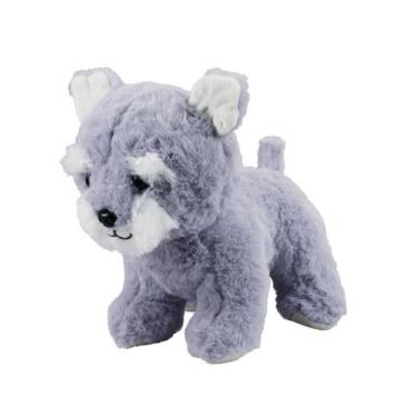 Imagem de Cachorro Schnauzer Cinza 21cm Pelúcia - Fofy