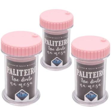 Imagem de Kit 3 Paliteiro Transparente Porta Palito Prático PlasTutti, ROSA