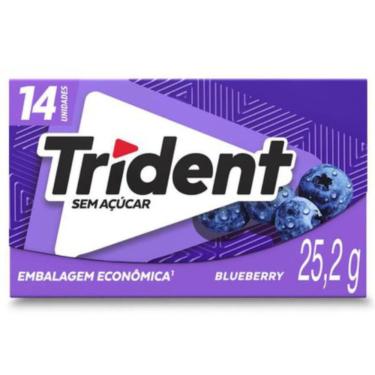 Imagem de Chiclete Trident Blueberry 25,2g Embalagem Econômica 14 Unidades
