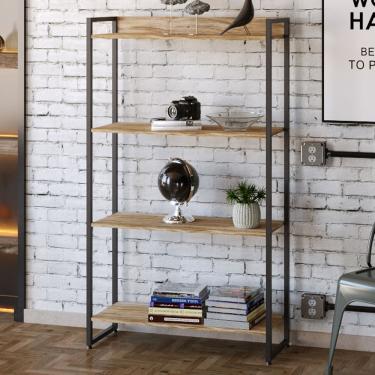 Imagem de Estante Para Livros Dynamica 4 Prateleiras Carvalho/preto 11063 - Compace