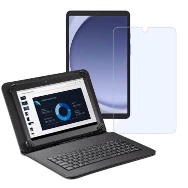 Imagem de Capa com Teclado p/ Tablet Samsung Galaxy A9 tela 8.7 polegadas + Película