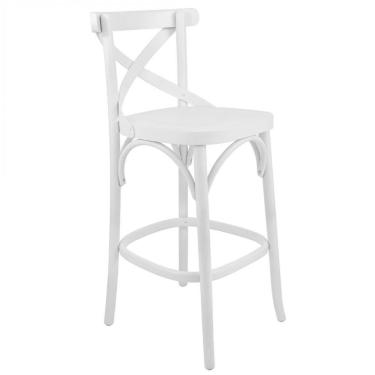 Imagem de Banqueta Madeira Tauarí X Texas Gamma Móveis Branco