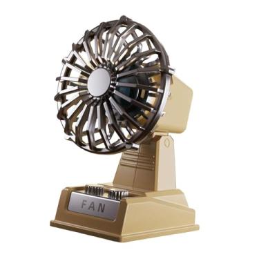 Imagem de IEUDNS Ventilador de mesa USB portátil recarregável silencioso ventilador elétrico pessoal de 2 velocidades para resfriamento de ar para viagens de verão, Bege