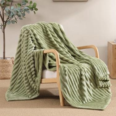 Imagem de Geniospin Cobertor para sofá, cama, sofá. Cobertor leve super macio com tira 127 x 152 cm, cobertor verde sálvia aconchegante, quente e respirável