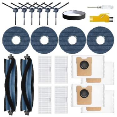 Imagem de aoteng Peças de reposição C20 Omni para Eufy C20 Omni Robot Kit de acessórios para aspirador de pó 21 pacotes, 2 escovas de rolo, 4 filtros, 6 escovas laterais, 4 panos de esfregão, 4 sacos de poeira