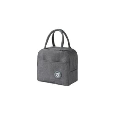 Imagem de Bolsa Térmica Pratica Lancheira Marmiteira Sacola Marmita Academia Passeio Cerveja Praia Bebida Camping Trabalho Masculina Feminina Prova de Vazamentos (Cinza)