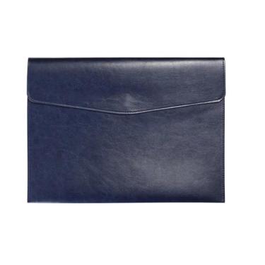 Imagem de Pastas de arquivo A4 Envelopes de arquivo de couro pasta pasta de feltro de negócios bolsa de documentos de grande capacidade material de escritório organizador de arquivos jaqueta de arquivo (azul)
