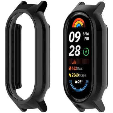 Imagem de LOKEKE Capa protetora compatível com MI Band 10, capa protetora de PC compatível com Xiaomi Band 10/9/8 (preto)
