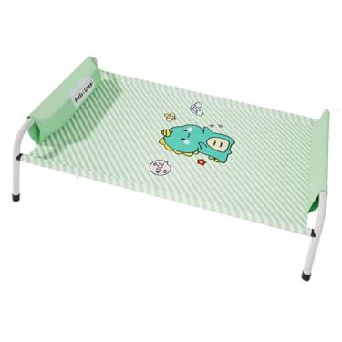 Imagem de KiBcsLic Cama elevada para cães com travesseiro, rede confortável antiderrapante e respirável para animais de estimação no verão, berço para filhotes, Verde, L