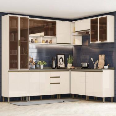 Imagem de Cozinha Modulada 9 peças 14 portas 3 gavetas S/ Tampo Connect Henn