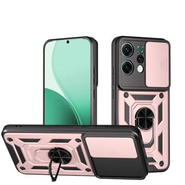Imagem de Kukoufey Capa compatível com Oppo Reno 14 5G, com capa de lente de câmera deslizante compatível com Oppo Reno14 5G PLA110 CPH2737 capa protetora para celular rosa