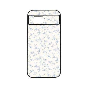 Imagem de qizjio Coquette Capa de telefone estética à prova de choque protetora flor azul capa de telefone para Google Pixel 8A