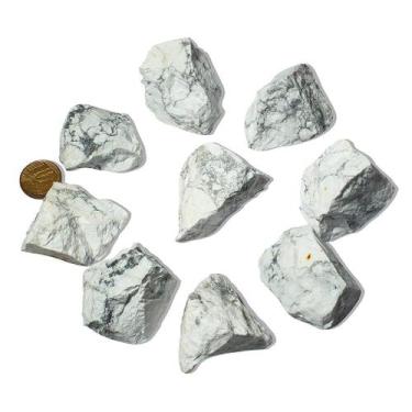 Imagem de Howlita Bruta Natural - Pedra de 50 a 75g, 3 a 6cm - Classe B - Crista