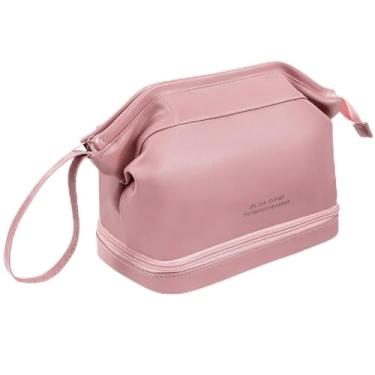 Imagem de Bolsa Necessaire Feminina Maquiagem Porta Pincel Mala Viagem Bag Make Skin Care Organizadora Grande (ROSA)