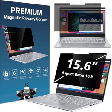 Imagem de ACONETMAX Filtro magnético de privacidade para laptop 15,6 polegadas monitor panorâmico 16:9 | Escudo de privacidade | Filtro antirreflexo e luz azul | Proteção para os olhos | Protetor antiarranhões