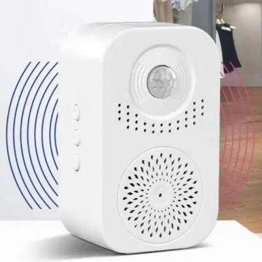 Imagem de Campainha Sensor Presença Inteligente Lembrete Voz Infravermelho Detector Movimento Por Indução Gravador Alerta Mensagem