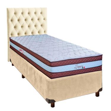 Imagem de Kit Cabeceira + Cama Box + Colchão Solteiro Molas Ensacadas Legaccy Paropas