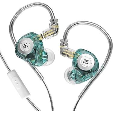 Imagem de Fone de Ouvido KZX EDX Pro Fone com fio intra-auricular retorno música 1DD HiFi Deep Bass 10mm Dynamic Driver Over Ear Headset com cabo destacável Som Qualidade Premium - Cor (Com Microfone, Verde)