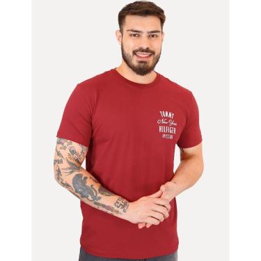 Imagem de Camiseta Tommy Hilfiger Masculina Inverse Climate Tee Logo Vermelha-Masculino
