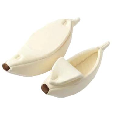 Imagem de Ninho de Gato em Forma Banana Bonito Cama para Pet Cachorro Filhote Quente Casa Macia Confortável Suprimentos Inverno Aconchegante Plush Espaço Fechado Materiais Lar Adorável