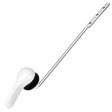 Imagem de Lydia's Deal Alavanca de descarga de tanque de vaso sanitário branco com trava de porca, kit de substituição universal para a maioria dos banheiros, alça de acabamento branco e alavanca de alumínio