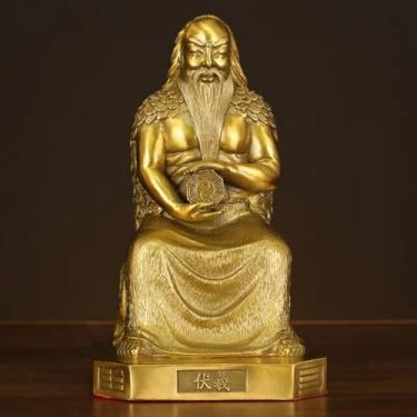 Imagem de FENNYYAR Estátua de cobre Fuxi, 28 cm 28 cm, sala de estar, estudo, decoração de casa