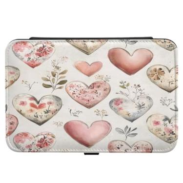 Imagem de Burbuja Caixa de joias de viagem de coração retrô para mulheres e meninas, organizador de joias portátil de couro PU para brincos, anéis, colares e pulseiras